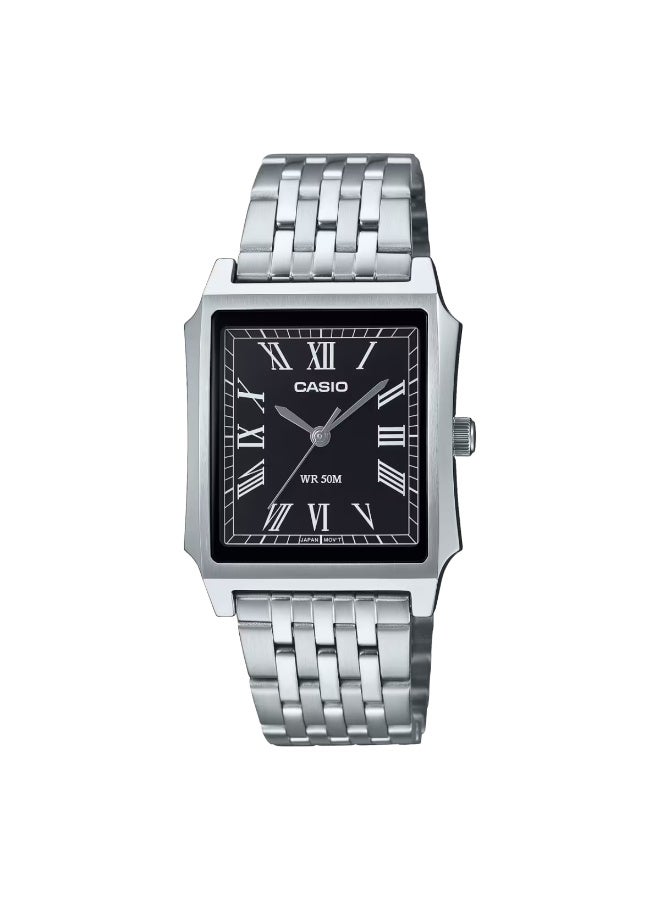 Quartz MTP-B190D-1BVDF Men’s Watch, Black Dial  Stainless Steel 50M WR Quartz