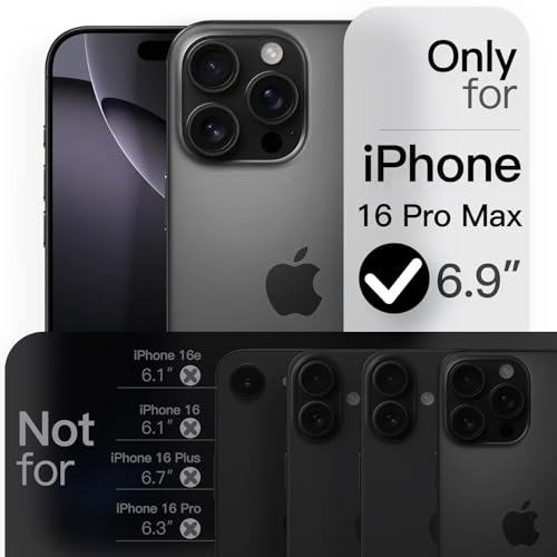 JETech Slim Case for iPhone 16 Pro Max 69Inch with Camera Lens Full Protection UltraThin Lightweight Matte Finish Minimalist Protective Phone Cover Black Titanium - Image 3