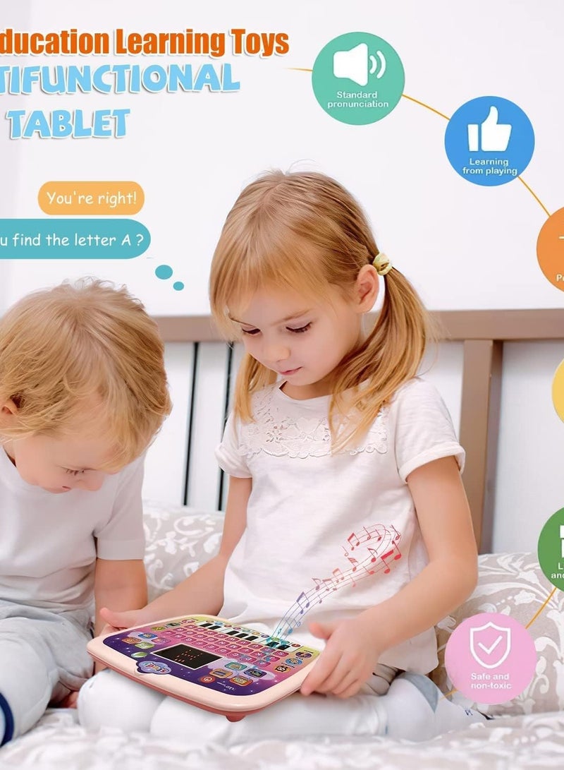 Beauenty Kids Early Development Interactive Electronic Tablet with Teach Alphabet Numbers Word Music Math 3 Years+, Montessori Toys for Babies 6 12 18 Months+ Assorted Colors - Image 3