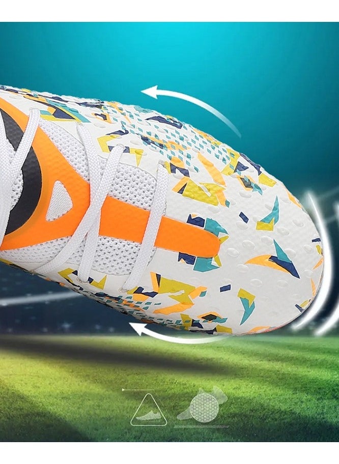 SKT Shiketro High-Top Seamless Flying Woven Shoes, Professional Grass Training Shoes, Lingdong Shock-Absorbing Breathable Shoes, Long-Spike And Broken-Spike Breathable And Non-Slip Outdoor Shoes For Men And Women,  - Image 4