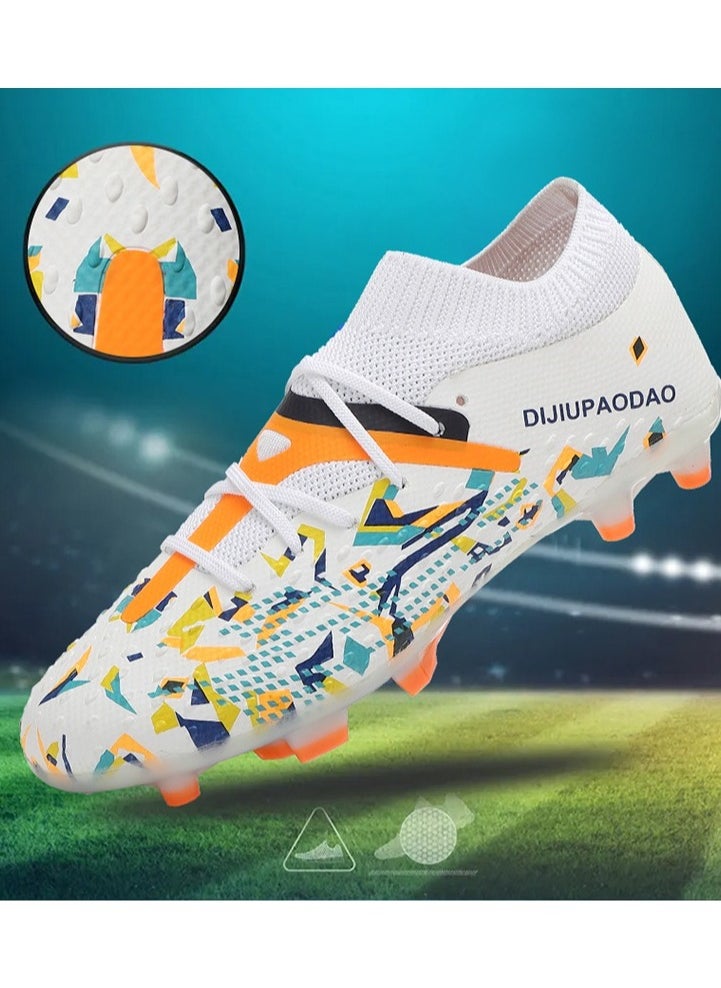 SKT Shiketro High-Top Seamless Flying Woven Shoes, Professional Grass Training Shoes, Lingdong Shock-Absorbing Breathable Shoes, Long-Spike And Broken-Spike Breathable And Non-Slip Outdoor Shoes For Men And Women,  - Image 5