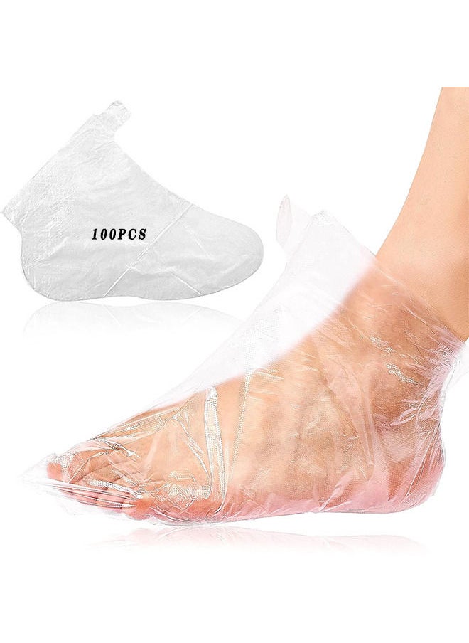 Depend 100PCS Paraffin Bath Liners Foot Clear Plastic Disposable Booties For Pedicure Hot Spa Wax Treatment Spa Pedicure Accessories Covers For Foot Spa Thera Bath Wax Harmless  - Image 1