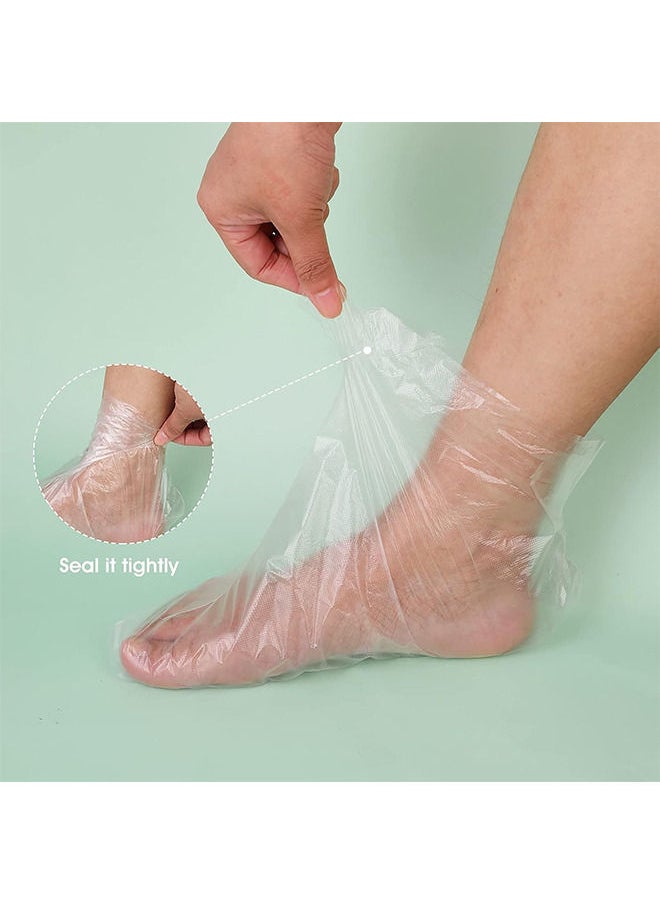 Depend 100PCS Paraffin Bath Liners Foot Clear Plastic Disposable Booties For Pedicure Hot Spa Wax Treatment Spa Pedicure Accessories Covers For Foot Spa Thera Bath Wax Harmless  - Image 4
