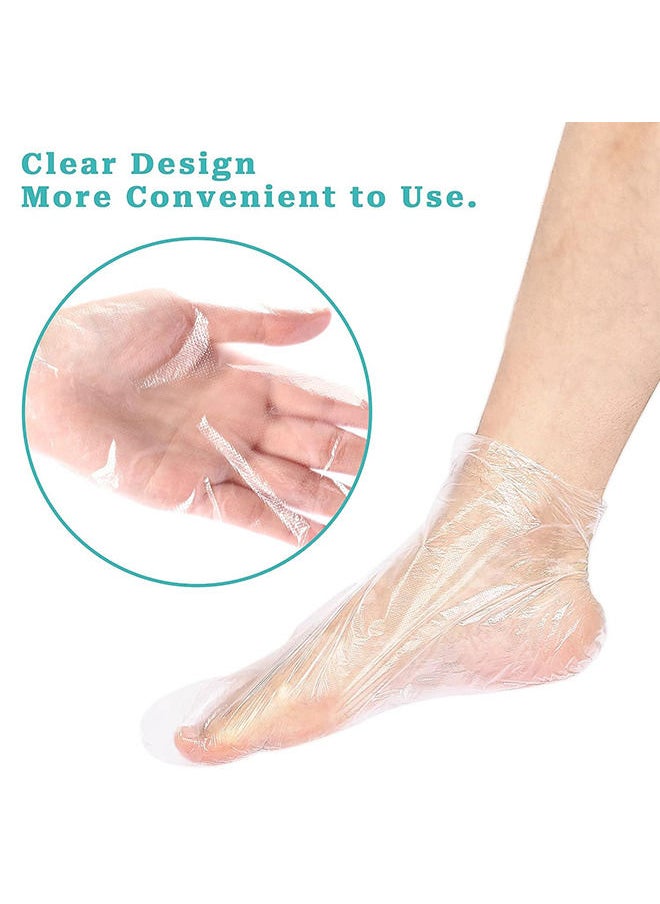 Depend 100PCS Paraffin Bath Liners Foot Clear Plastic Disposable Booties For Pedicure Hot Spa Wax Treatment Spa Pedicure Accessories Covers For Foot Spa Thera Bath Wax Harmless  - Image 2