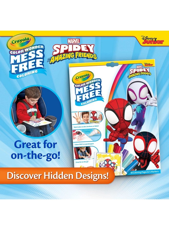 Crayola Spiderman Color Wonder Coloring Set, 18 Spiderman Mess Free Coloring Pages for Toddlers, Spiderman Toys, Gifts for Kids - Image 5