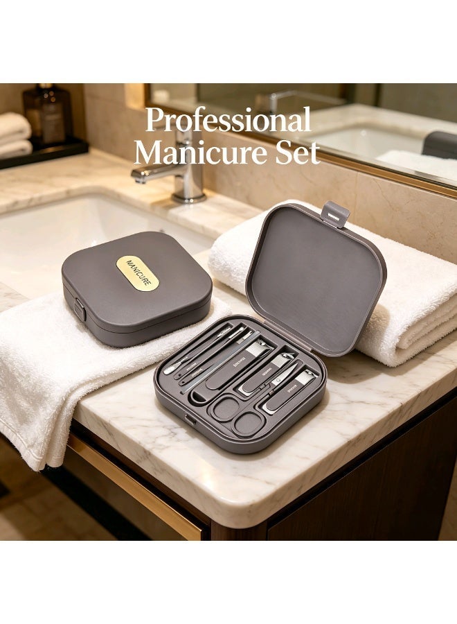 MANICURE مجموعة قص الأظافر المحمولة الجديدة المضادة للرذاذ 8 قطع - Image 2