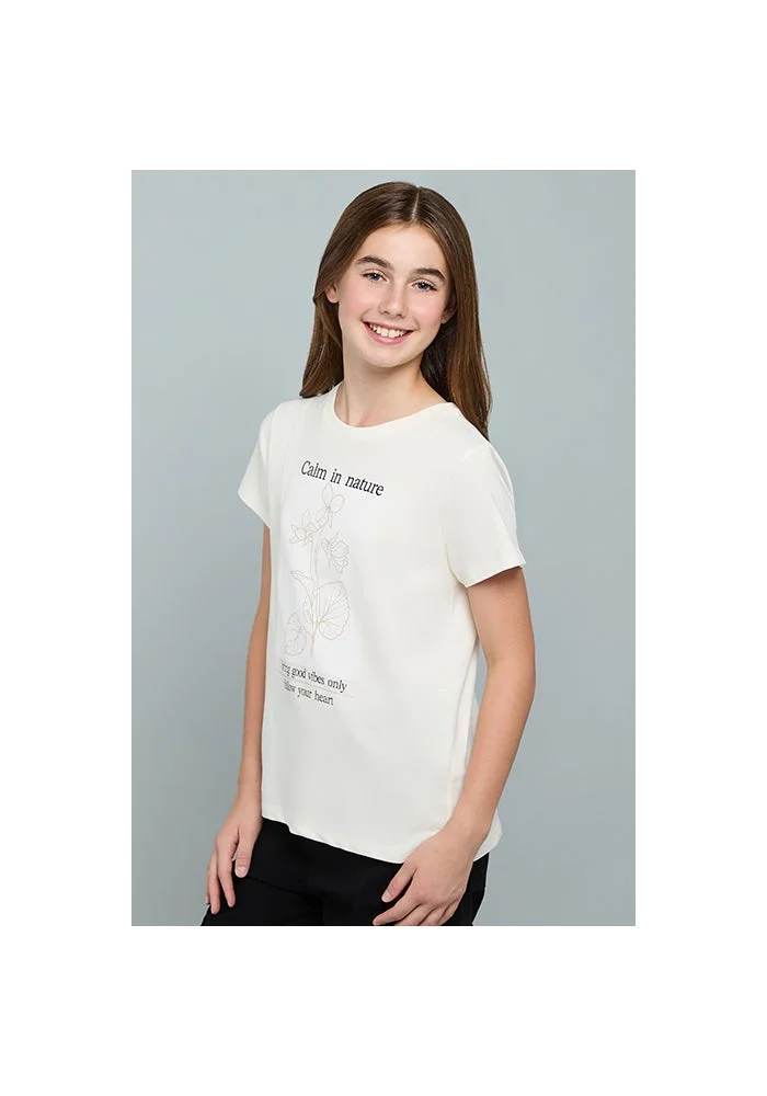 R&b Printed T-Shirt with Crew Neck and Short Sleeves