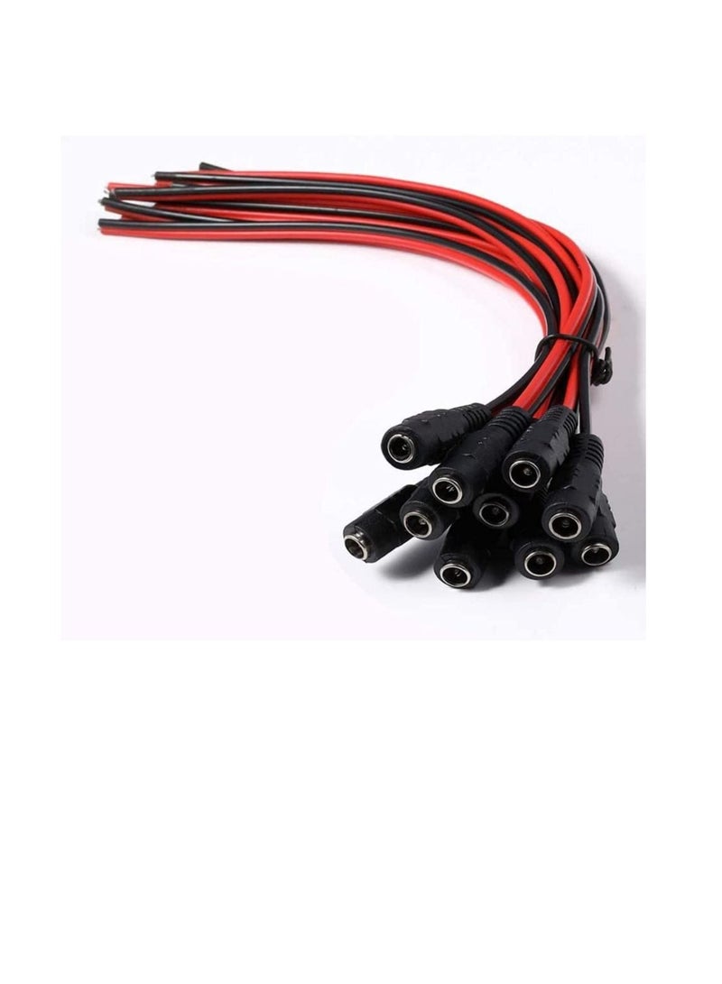 10Pcs DC Power Supply Wire Jack Plug Wire Connector for CCTV Security Camera and Lighting Power Adapter (Female Pin) - Image 3