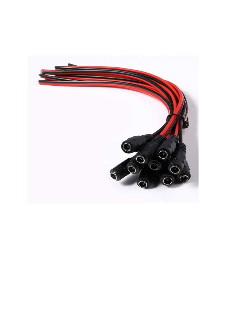 10Pcs DC Power Supply Wire Jack Plug Wire Connector for CCTV Security Camera and Lighting Power Adapter (Female Pin) - Image 2