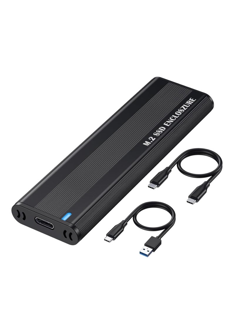 M.2 NVME SATA SSD Enclosure Aluminum Adapter, Hard Drive Enclosure, USB C Gen 2 NVME PCIe 10Gbps SATA M-Key/B+M Key External SSD Adapter, M.2 SSD Enclosure for 2230/2242/2260/2280, Support UASP Trim - Image 1