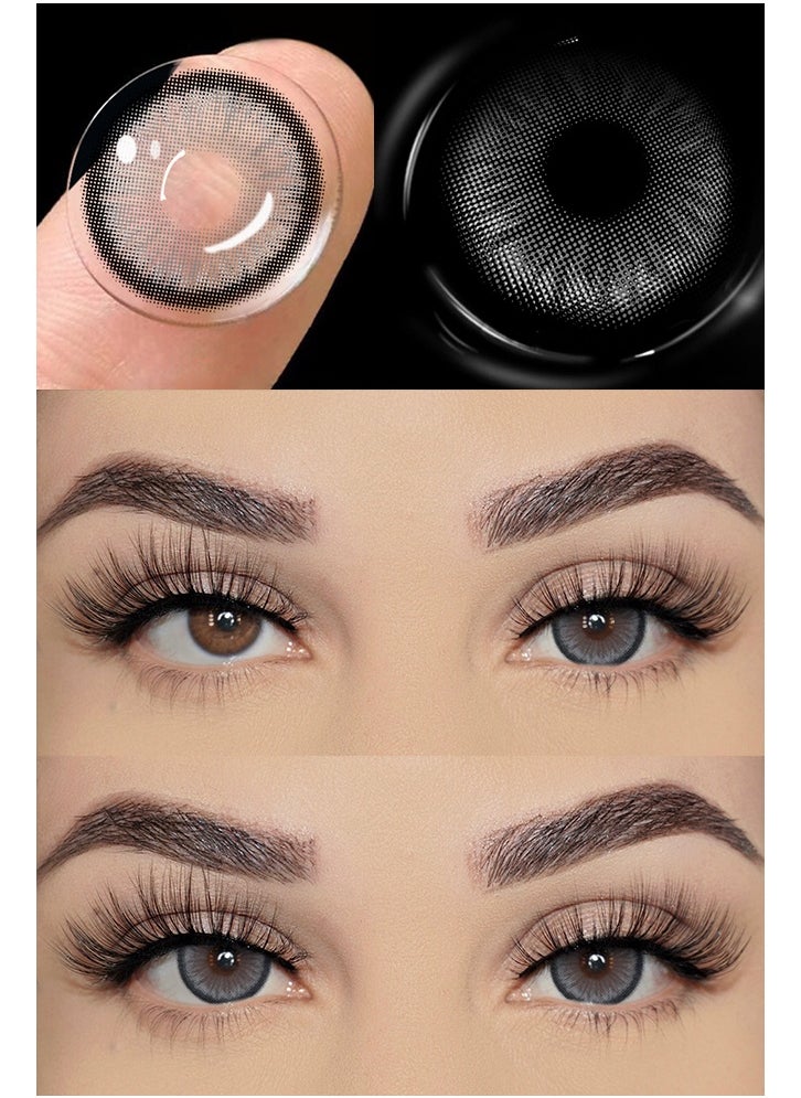 UYAAI Mirage Gray Yearly Colored Contact Lenses, Unisex Cosmetic Contact Lenses, Natural Fashion Lenses, With Case  - Image 4