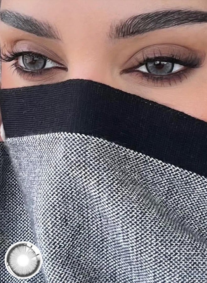 يواي عدسات لاصقة ملونة سنوية Mirage Gray، عدسات لاصقة تجميلية للجنسين، عدسات طبيعية عصرية، عدسات لاصقة ناعمة بنسبة 42٪ - Image 3