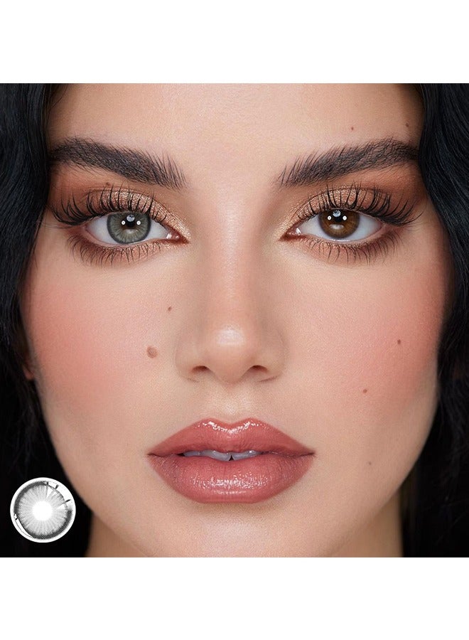 يواي عدسات لاصقة ملونة سنوية Mirage Gray، عدسات لاصقة تجميلية للجنسين، عدسات طبيعية عصرية، عدسات لاصقة ناعمة بنسبة 42٪ - Image 5