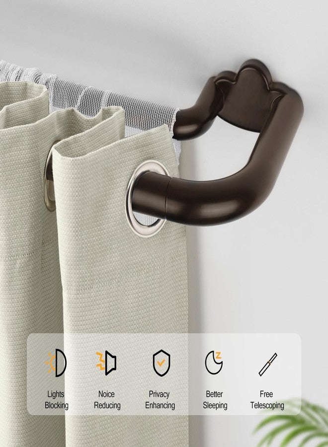 HOTOZON Double Curtain Rods 32 to 58 Inches, HOTOZON Blackout Double Curtain Rods for Windows 20 to 54 Inches (1.6-4.5 ft), 6/8 Inches Wrap Around Room Darkening Telescoping Drapery Rod, Bronze - Image 5