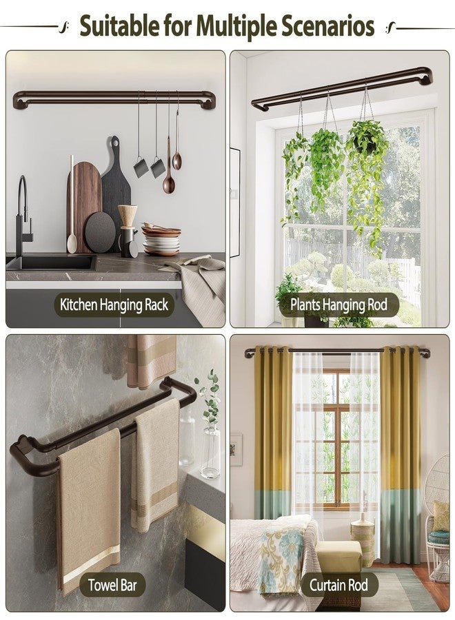 HOTOZON Double Curtain Rods 32 to 58 Inches, HOTOZON Blackout Double Curtain Rods for Windows 20 to 54 Inches (1.6-4.5 ft), 6/8 Inches Wrap Around Room Darkening Telescoping Drapery Rod, Bronze - Image 4