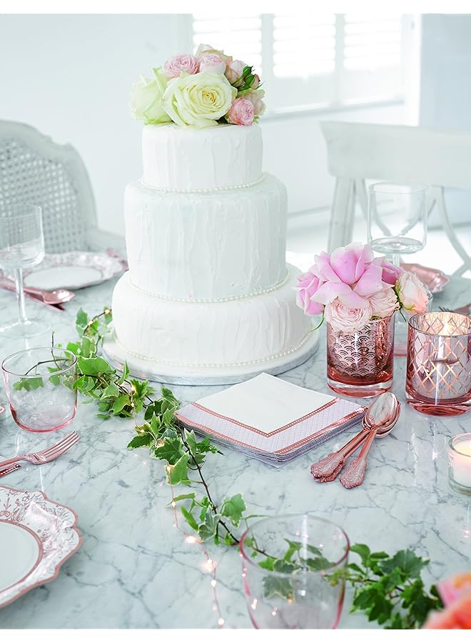 Talking Tables Party Porcelain Rose Gold Napkin - Image 3