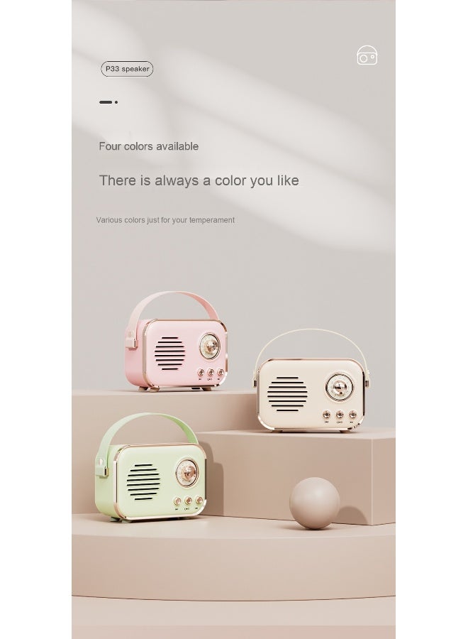 NIBEMINENT Creative Retro Radio Bluetooth Speaker Portable Phone Subwoofer Retro Usb Mini American Speaker  - Image 3