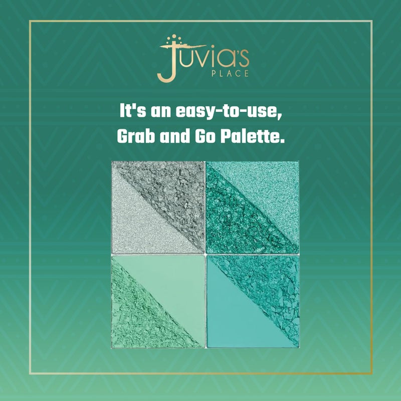 Juvia's Place Rebel Quad Mint Eyeshadow Palette - Shades of 4, Professional Eye Makeup, Pigmented Makeup Palette for Eye Color & Shine, Pressed Eyeshadow Cosmetics - Image 2