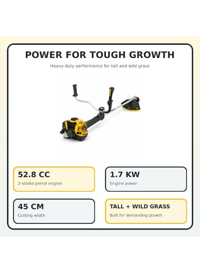 STIGA Petrol Brush Cutter BC 760 B, 52.8cc 2-Stroke Engine, Digital Display, Bike-Style Handle, Straight Shaft, 45cm Cutting Width - Image 4