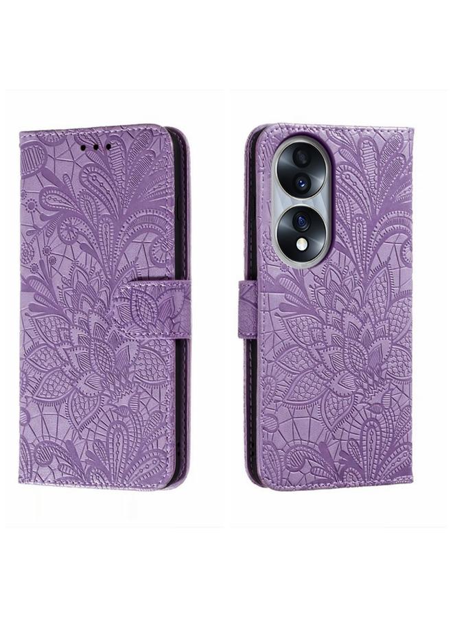 S-TOP Case For Honor 70 Lace Flower Embossing Flip Leather Phone Case - Image 1