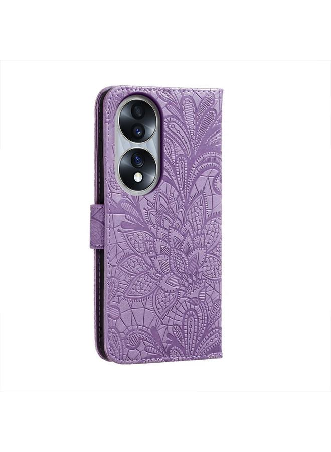 S-TOP Case For Honor 70 Lace Flower Embossing Flip Leather Phone Case - Image 3