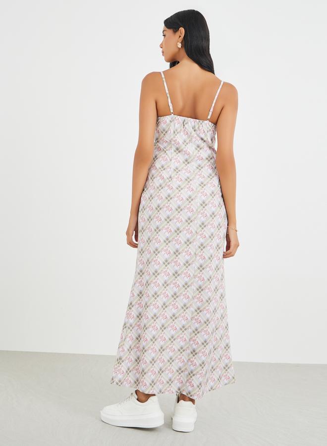 Take Two All-Over Print Strappy A-Line Maxi Dress - Image 5