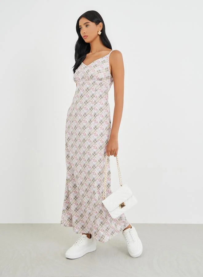تايك تو Take Two All-Over Print Strappy A-Line Maxi Dress