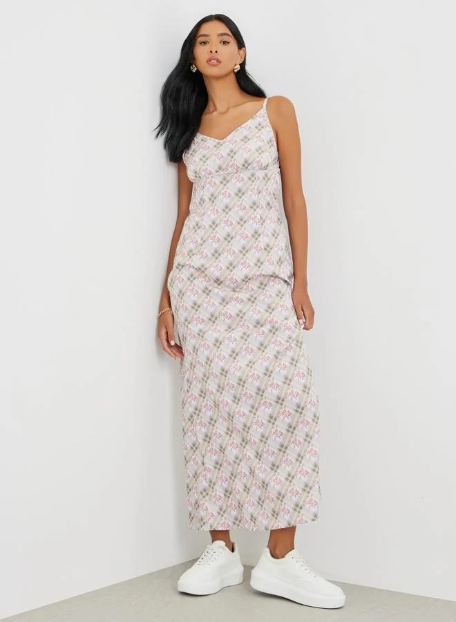 تايك تو Take Two All-Over Print Strappy A-Line Maxi Dress