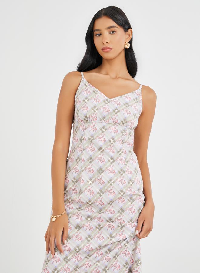 Take Two All-Over Print Strappy A-Line Maxi Dress - Image 3