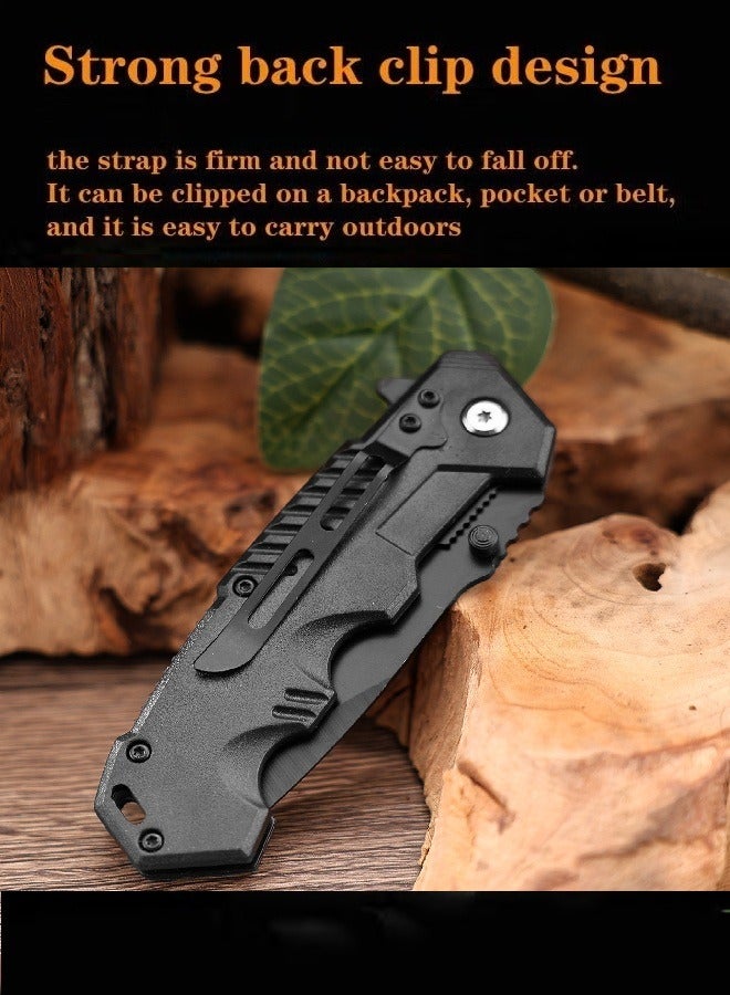 Laravel Stainless Steel Knife,Multi-functional Camping Knife,Outdoor Folding Pocket Knife,Cutting Wood,Climbing,Fishing,Disaster Prevention - Image 2