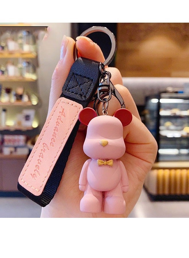 Distinctive Cartoon Keychain Cute Accessory Anime Bear Keychain With Ribbon Fit Car And Purse And Bag Cute Creative Gift - Image 2