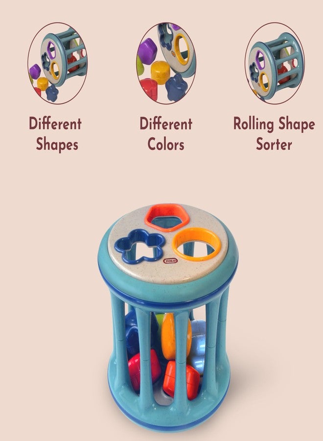 Tolo Rolling Shape Sorter | Interactive Toy for Babies 12+ Months | Includes 6 Colorful Shapes with Rattling Sounds | Develops Shape Recognition, Hand-Eye Coordination & Fine Motor Skills - Image 5