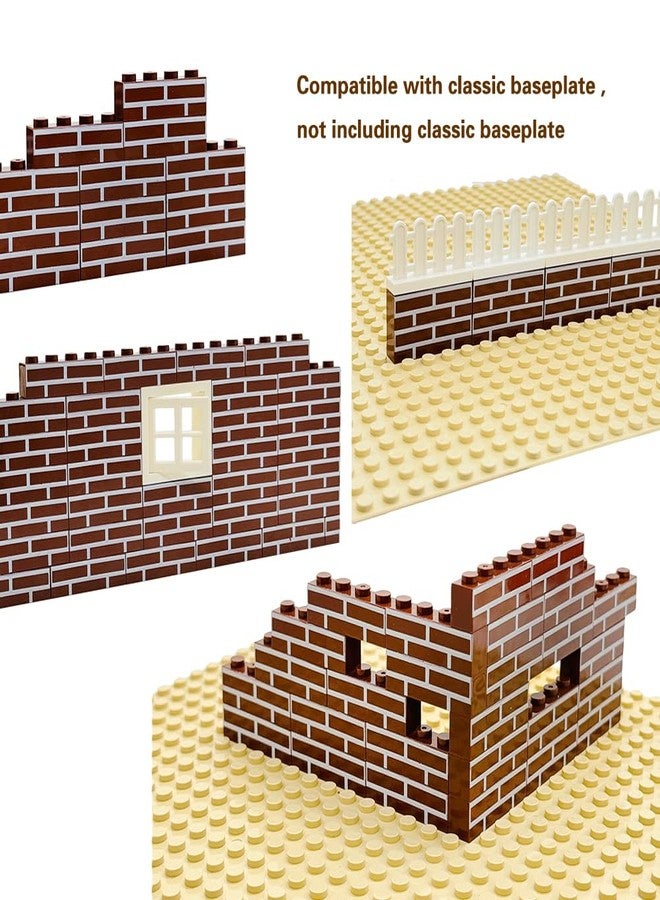 MIUTRUE 100Pcs Classic Wall Building Bricks,1x4 Masonry Profile Bricks Blocks Parts and Pieces Compatible with Major Brands Construction Toys for Kids 6yrs+ (100Pcs Brown) - Image 4