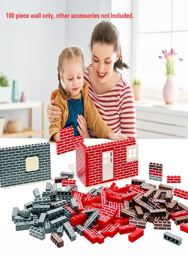MIUTRUE 100Pcs Classic Wall Building Bricks,1x4 Masonry Profile Bricks Blocks Parts and Pieces Compatible with Major Brands Construction Toys for Kids 6yrs+ (100Pcs Brown) - Image 5