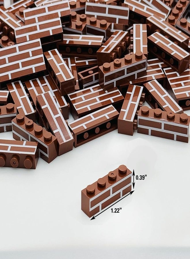 MIUTRUE 100Pcs Classic Wall Building Bricks,1x4 Masonry Profile Bricks Blocks Parts and Pieces Compatible with Major Brands Construction Toys for Kids 6yrs+ (100Pcs Brown) - Image 2
