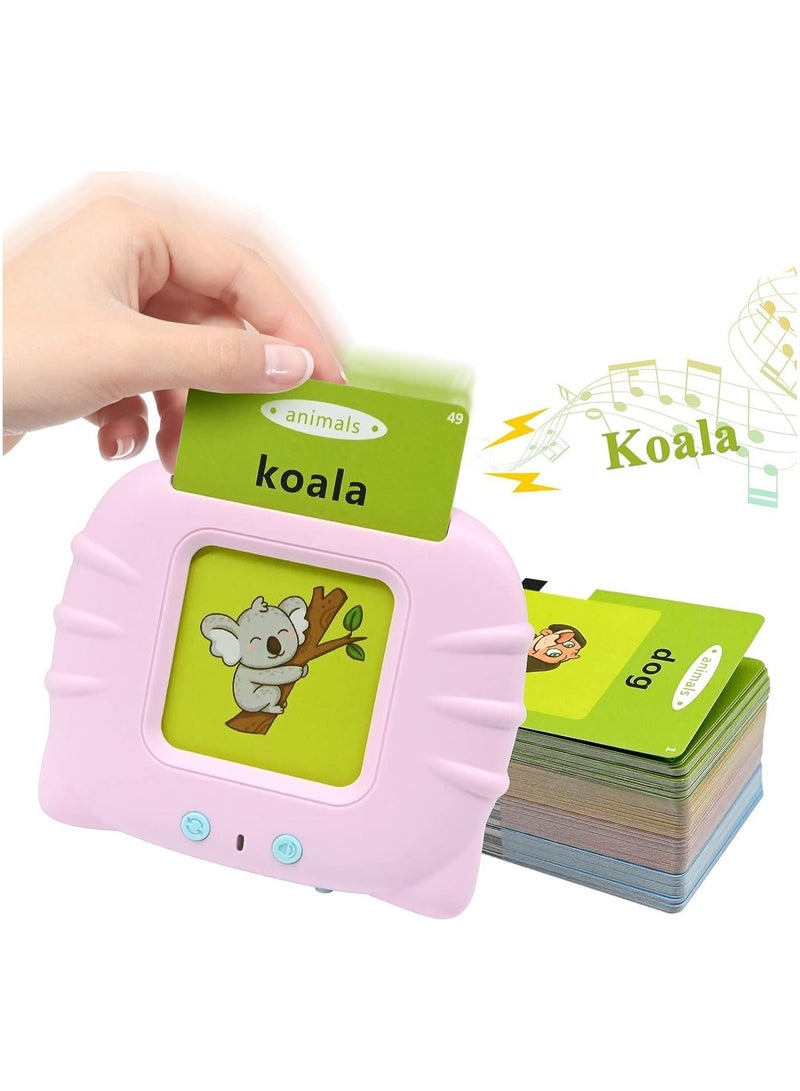 Flash Cards for Toddlers 2-4 Years, 112 Audible Talking Flash Cards 224 Words Educational Toys for 2 3 4 5 6 Year Old Boys Girls, Sight Words Flash Cards Kindergarten (Pink) - Image 1