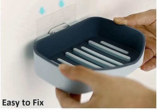 SHOPECOM Leak Proof Self Draining Double Layer Plastic Soap Stand Wave Wall Mounted Self-Adhesive Plastic Soap Dish Holder Organizer Rack for Shower, Kitchen Bathroom Multicolour (Pack of 1) - Image 4