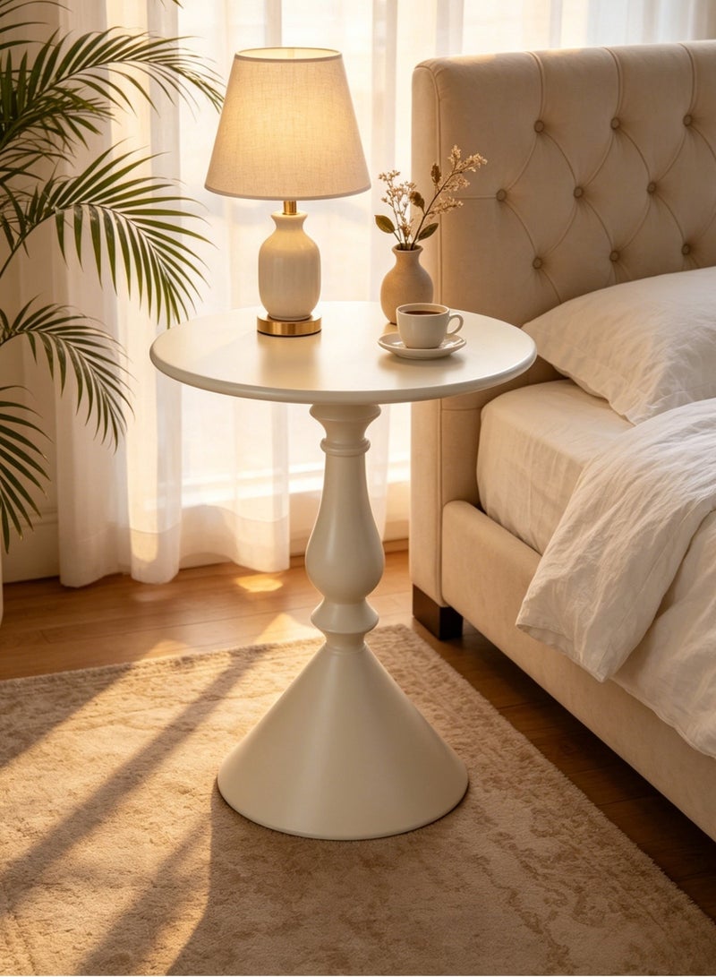 Shangxing Retro-style rust-proof round iron end table | Rust-proof iron living room side table | Modern small family coffee table | Bedroom bedside table | Suitable for garden, bedroom, living room, balcony - Image 4