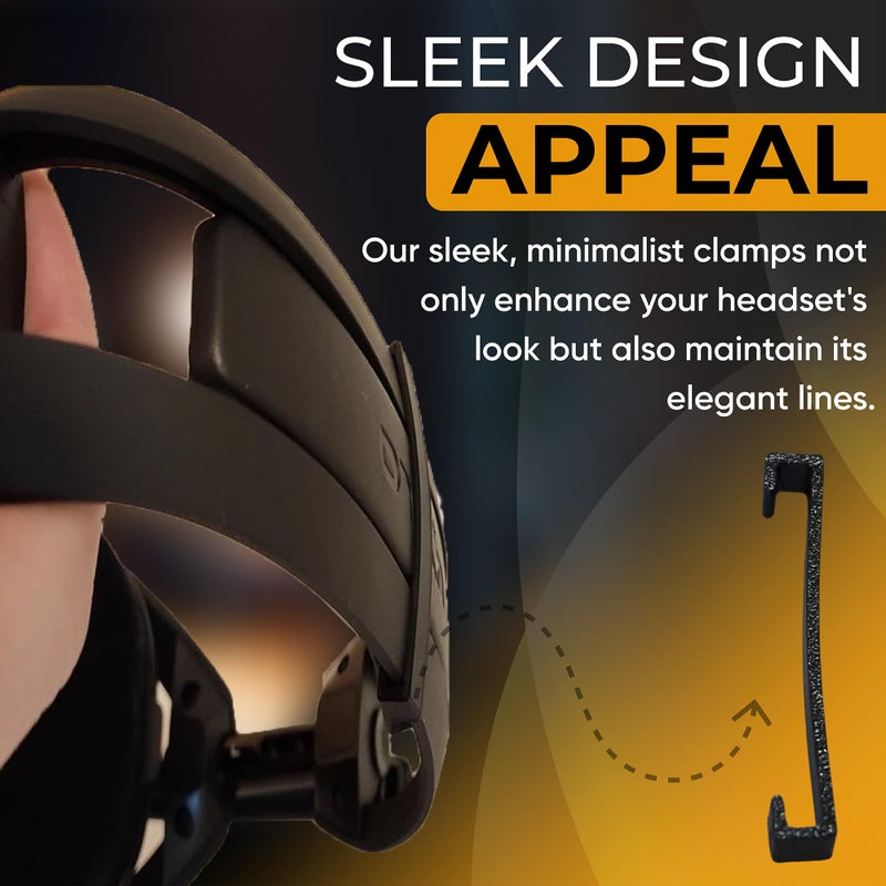 splash n color A50 Support Brace Clamps Upgrade for Cushion - Enhance Your Headphone Comfort with Durable and Secure Fit - Compatible with Astro A50 Gen. 4 and Mod Kit - 2 Pack Black - Image 3