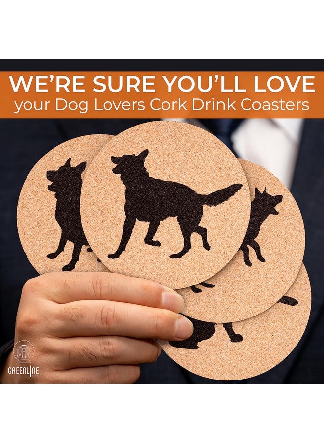 GreenLine Goods German Shepherd Lovers Cork Drink Coasters - Set of 4 With Protective Bottom | Dog Decor for Drinks | Great Gift Idea for Shepherd Moms & Dads - Image 5