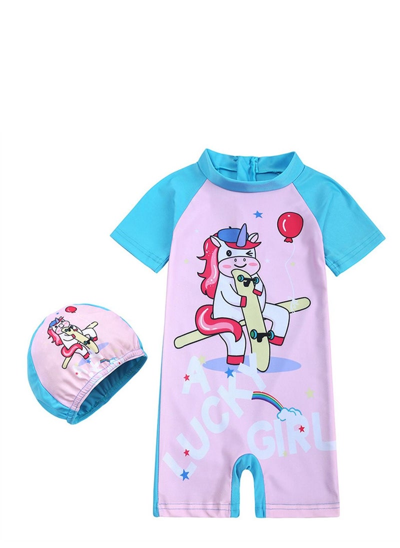 KIDS TALES - Cartoon Cartoon Children's Swimsuit With Swimming Cap Outdoor Beach Hot Spring Swimsuit - Image 1