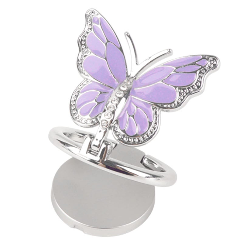 Omorro Phone Ring Holder Finger Kickstand, Bling Metal Cute Butterfly Cell Phone Ring Stand Grip Turns 360Â° Rotation Adjustable Sparkle Phone Grip Compatible with iPhone, Samsung, All Smartphone - Image 1