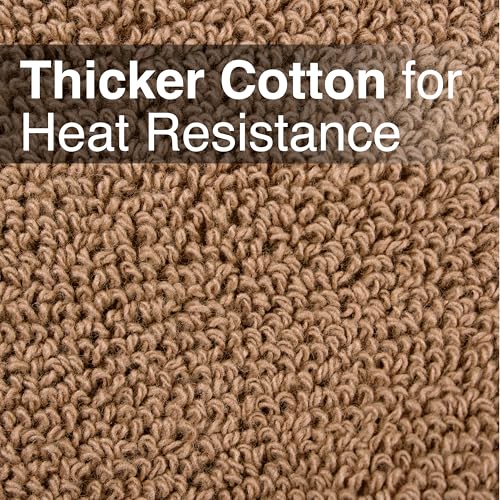 RITZ Terry Potholder & Hot Pad: Unparalleled Heat Resistant, Durable 100% Cotton – Ergonomically Designed for Optimal Grip – Easy-Care Machine Washable – 4-Pack, Mocha Brown - Image 3