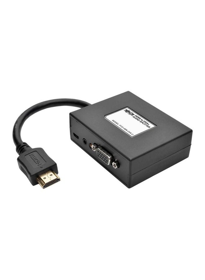 Tripp Lite 2-Port HDMI to VGA Splitter (M/2F), Audio/Video Adapter, HDMI to HD15, 1080p (P131-06N-2VA-U) - Image 1