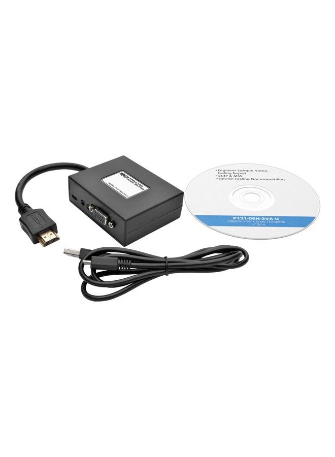 Tripp Lite 2-Port HDMI to VGA Splitter (M/2F), Audio/Video Adapter, HDMI to HD15, 1080p (P131-06N-2VA-U) - Image 5