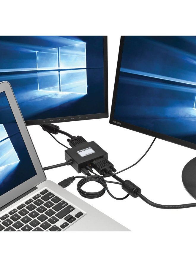 Tripp Lite 2-Port HDMI to VGA Splitter (M/2F), Audio/Video Adapter, HDMI to HD15, 1080p (P131-06N-2VA-U) - Image 2