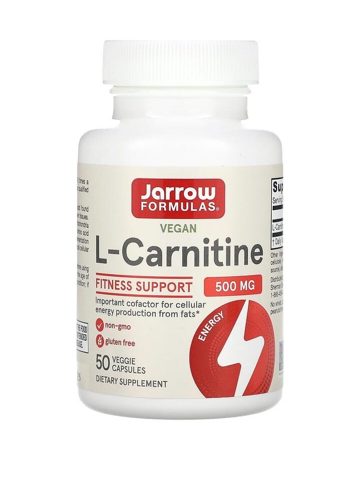 jarrow formulas L-Carnitine, 500 mg, 50 Veggie Capsules