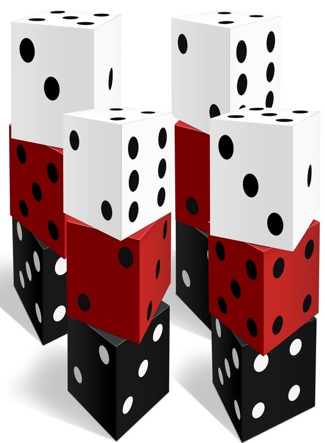 HYMENEX 12 Pcs Large Casino Dice Boxes, HYMENEX Casino Theme Party Decorations 11 inch Jumbo Giant Vegas Dice Box for Las Vegas Themed Night Game Night Graduation Prom Birthday Party Supplies (Multicolor) - Image 1