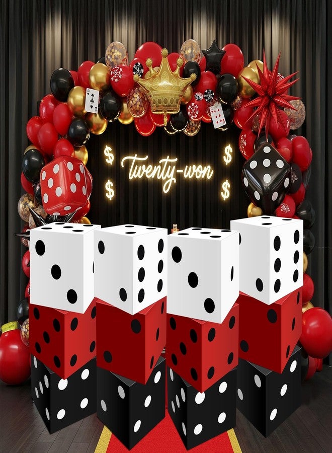 HYMENEX 12 Pcs Large Casino Dice Boxes, HYMENEX Casino Theme Party Decorations 11 inch Jumbo Giant Vegas Dice Box for Las Vegas Themed Night Game Night Graduation Prom Birthday Party Supplies (Multicolor) - Image 5