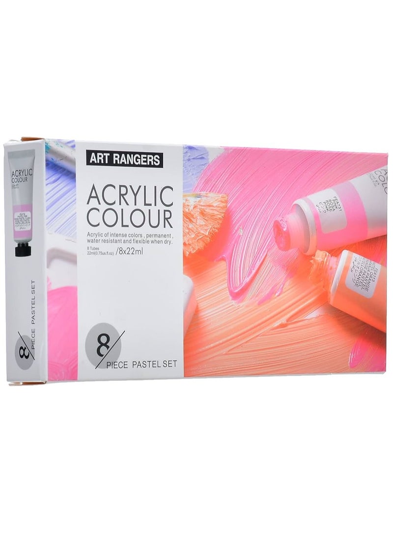 ART RANGERS Art Rangers-Acrylic Paint Soft Pastel Set of 8 Tubes 22 ml  - Image 1